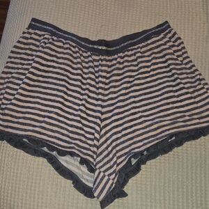 Cacique Pink and Gray Striped Sleep Shorts